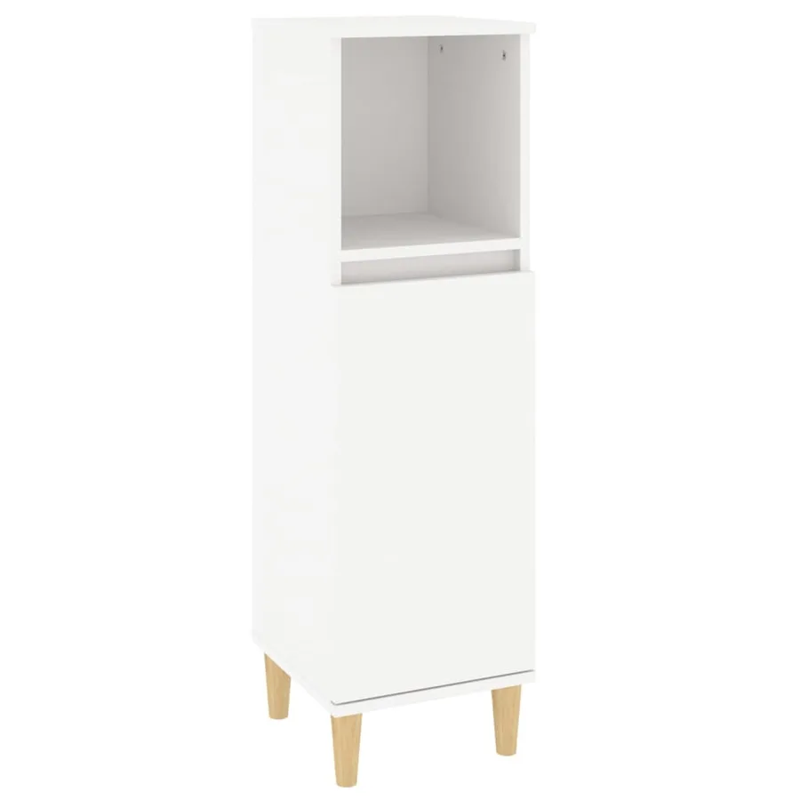 Armoire de salle de bain blanc 30x30x100 cm bois d'ingénierie - 2
