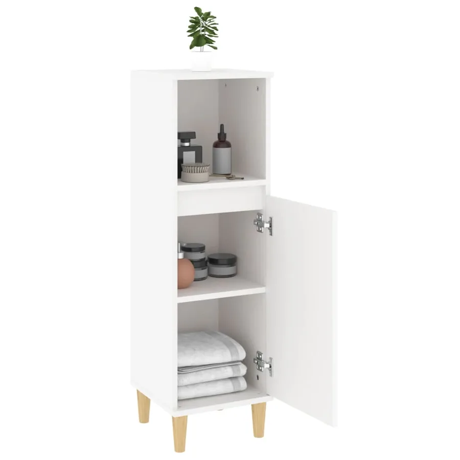 Armoire de salle de bain blanc 30x30x100 cm bois d'ingénierie - 4