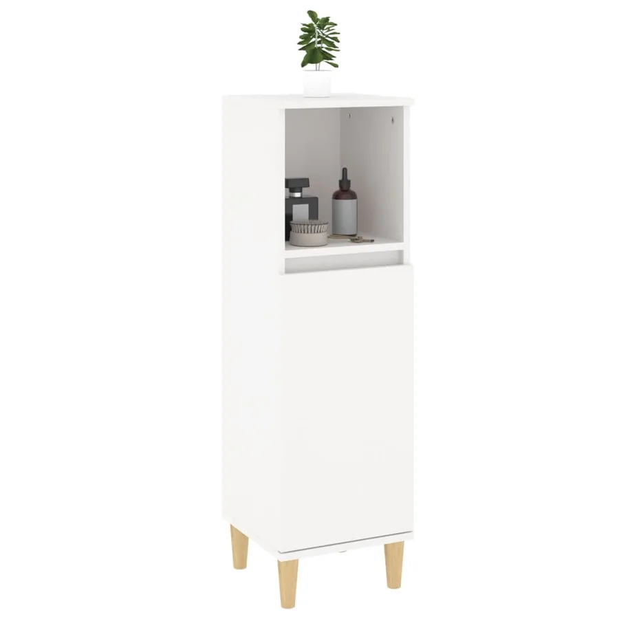 Armoire de salle de bain blanc 30x30x100 cm bois d'ingénierie - 5