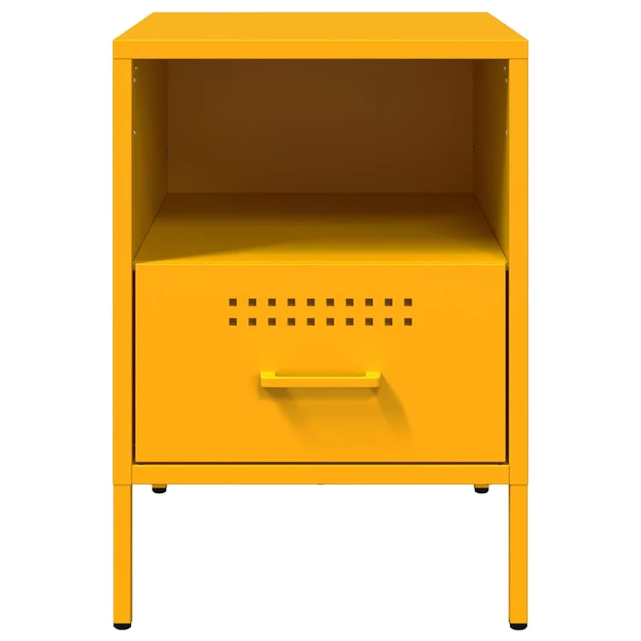 Tables de chevet 2 pcs jaune moutarde 36x39x50,5 cm acier - 6