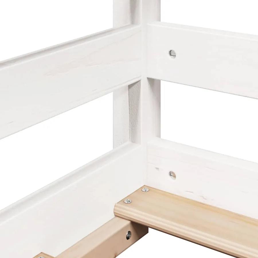 Lit pour enfants sans matelas blanc 90x190 cm bois pin massif - 7