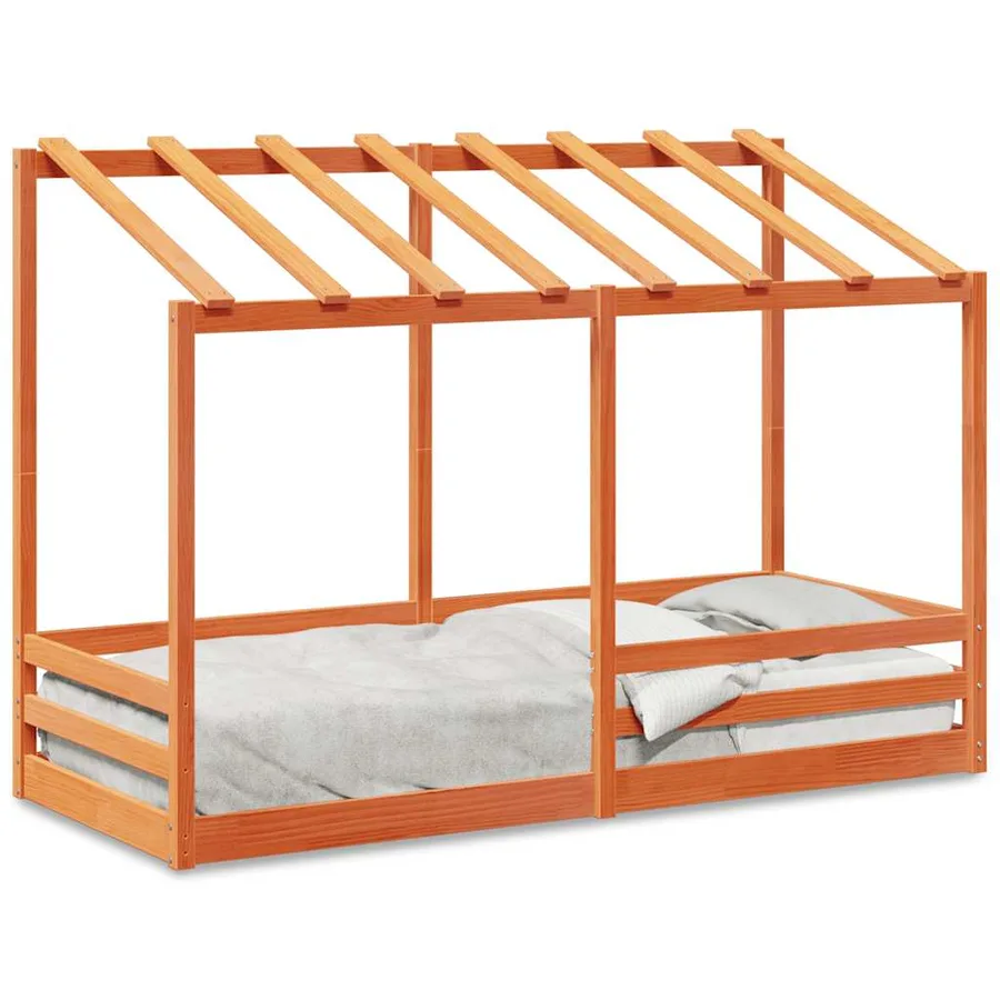 Lit pour enfants sans matelas cire marron 75x190 cm pin massif - 2