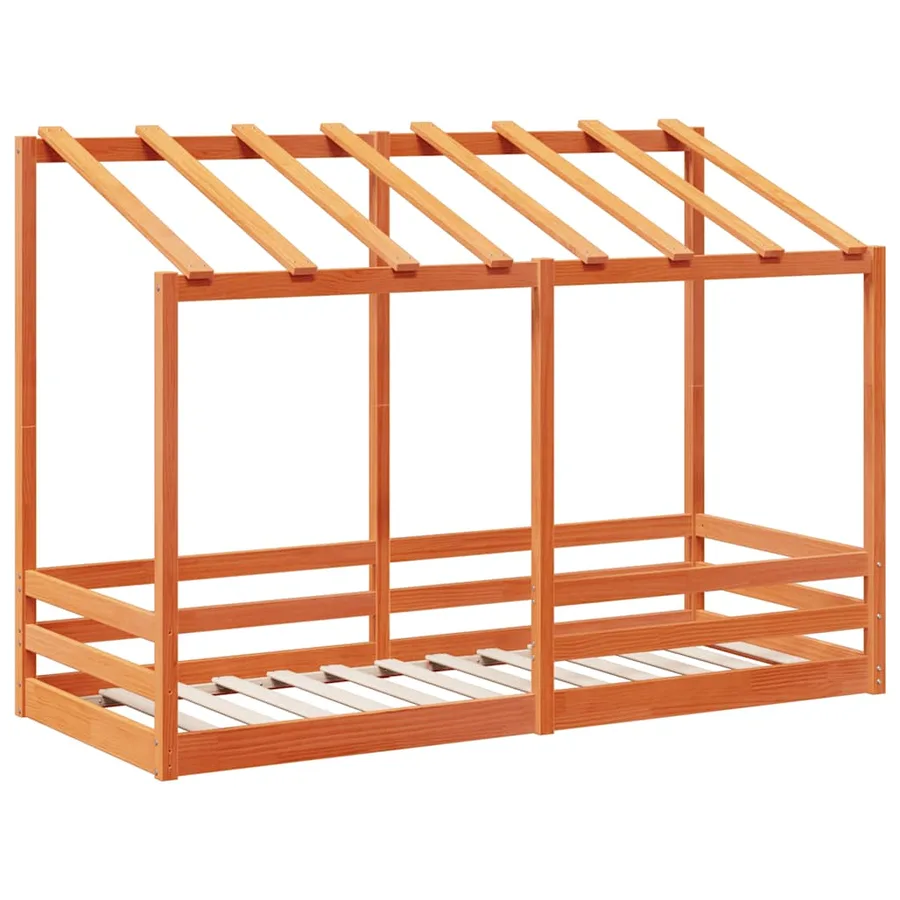 Lit pour enfants sans matelas cire marron 75x190 cm pin massif - 3