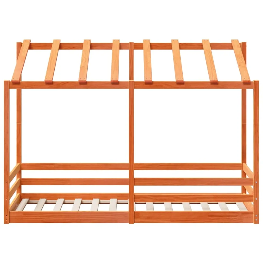 Lit pour enfants sans matelas cire marron 75x190 cm pin massif - 4