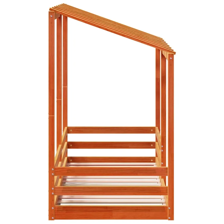 Lit pour enfants sans matelas cire marron 75x190 cm pin massif - 5