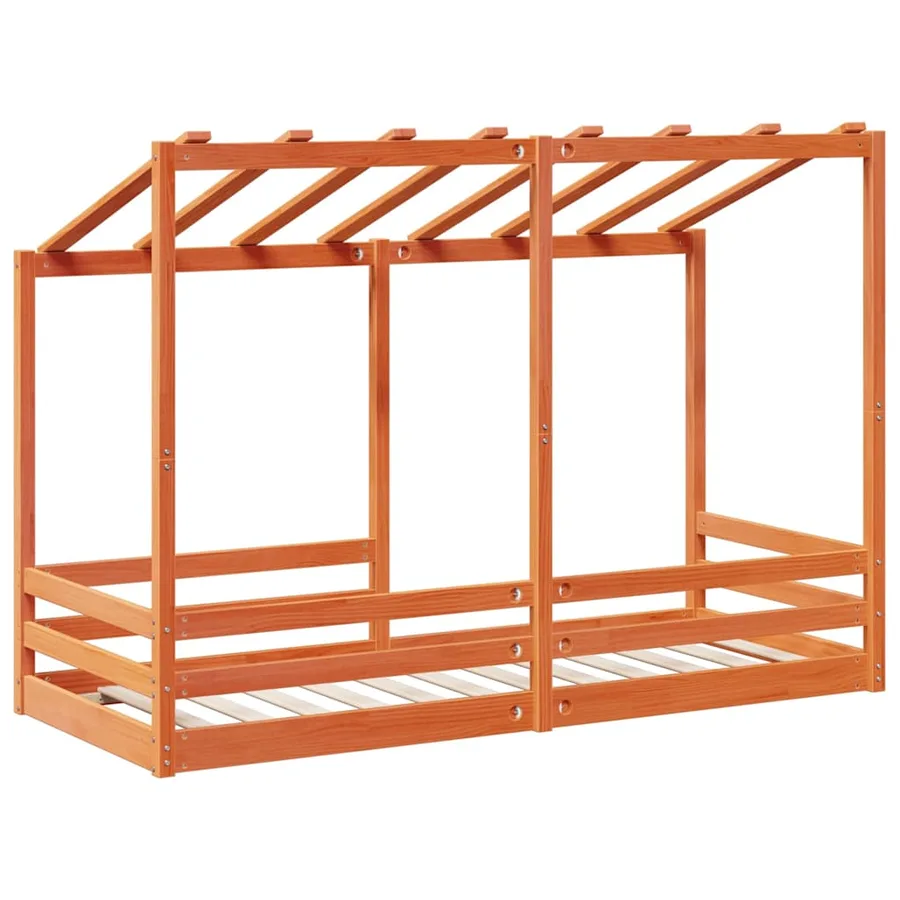 Lit pour enfants sans matelas cire marron 75x190 cm pin massif - 6