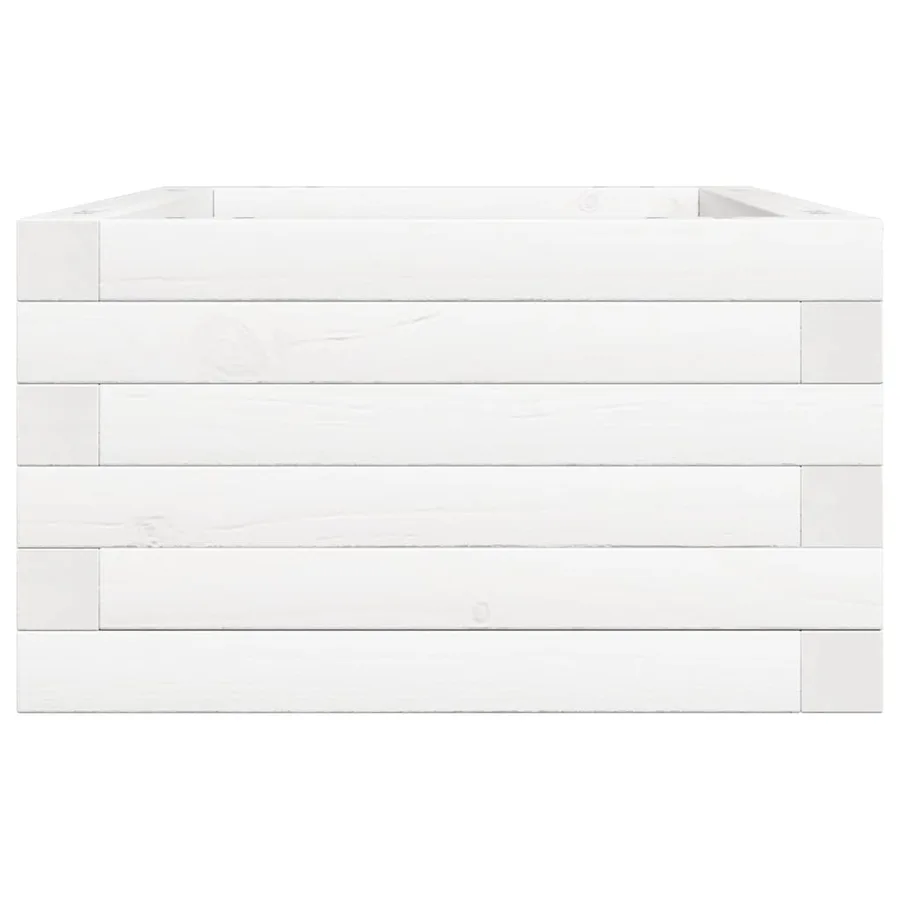 Jardinière blanc 70x40x23 cm bois de pin massif - 6