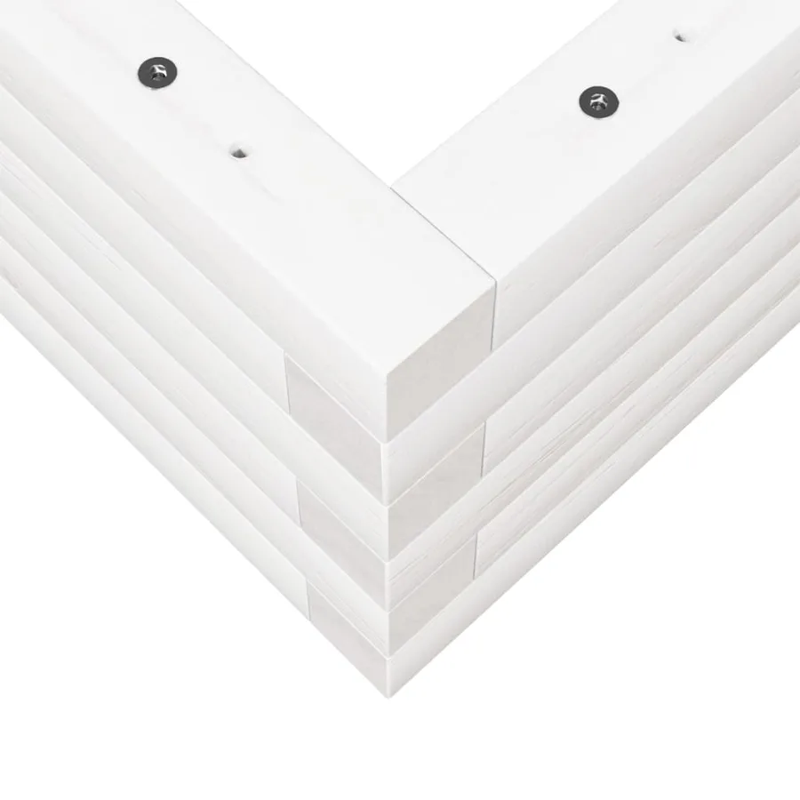 Jardinière blanc 70x40x23 cm bois de pin massif - 8