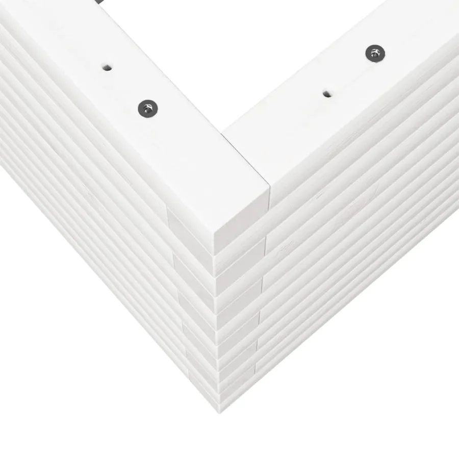 Jardinière blanc 70x40x46 cm bois de pin massif - 8
