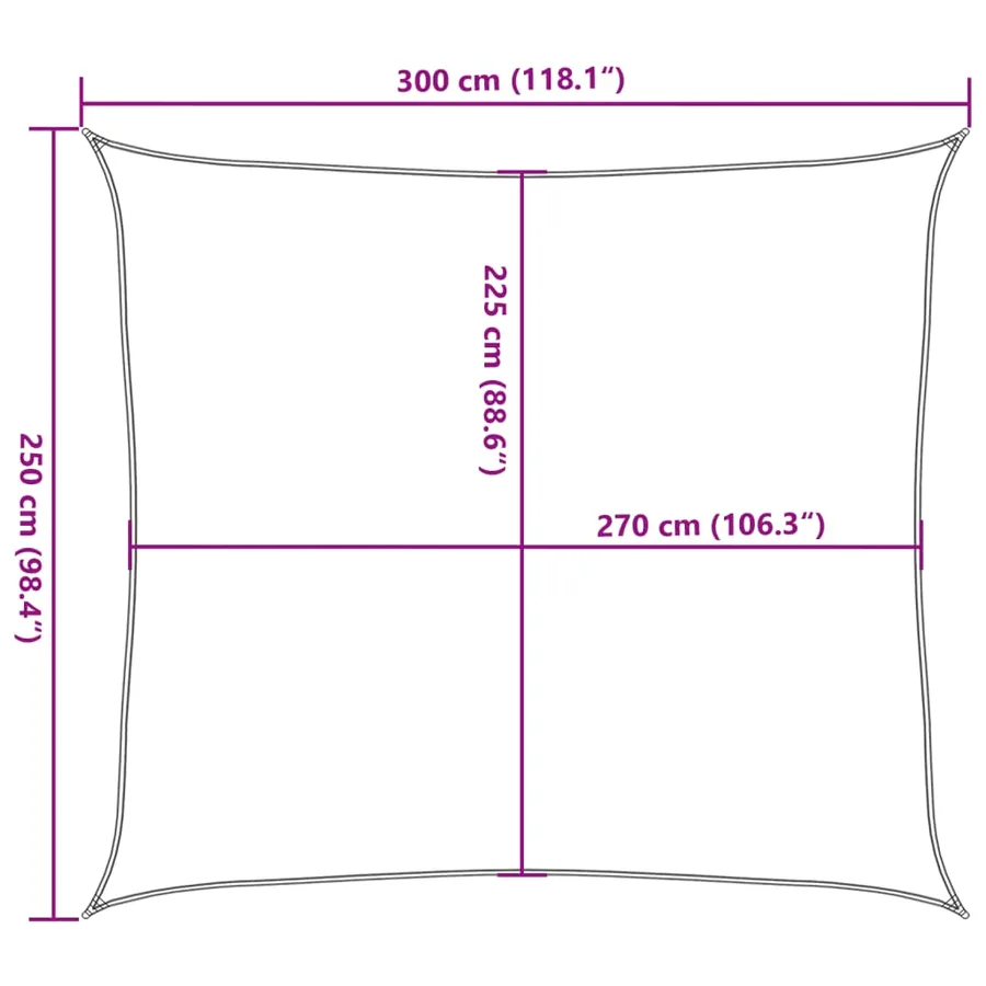 Voile d'ombrage 160 g/m² Anthracite 2,5x3 m PEHD - 10