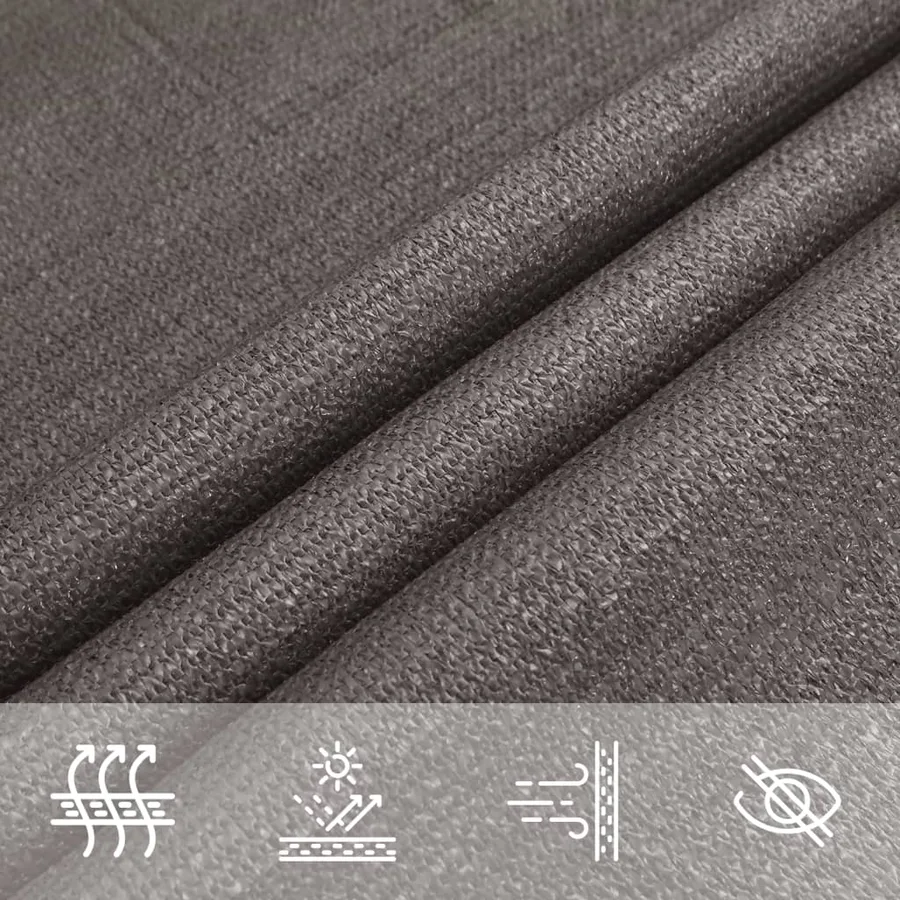 Voile d'ombrage 160 g/m² Anthracite 2,5x3 m PEHD - 5