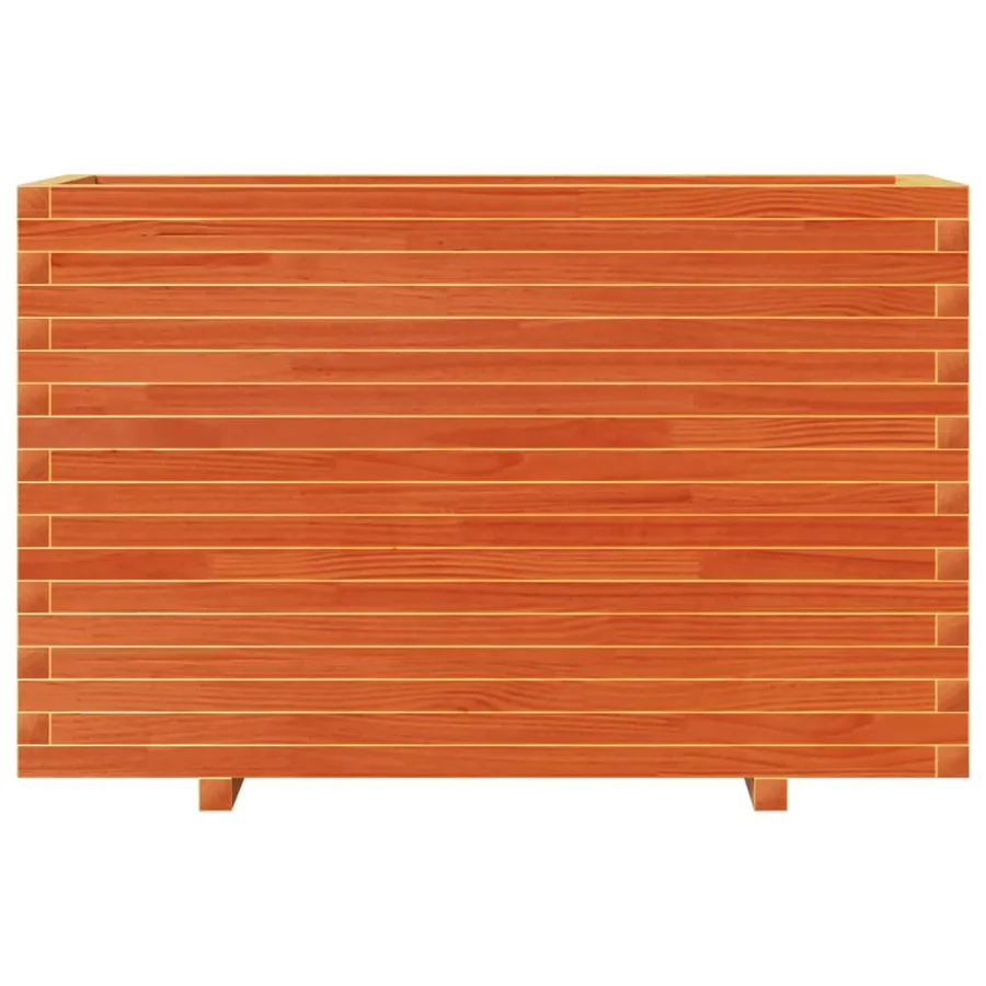 Jardinière cire marron 110x40x72 cm bois de pin massif - 5