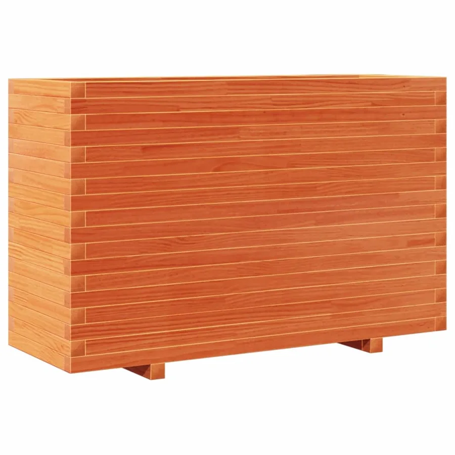 Jardinière cire marron 110x40x72 cm bois de pin massif - 7