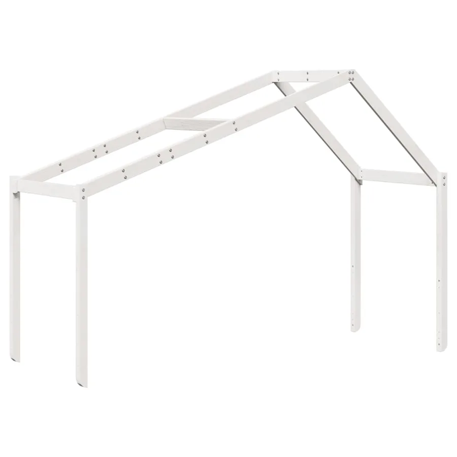 Lit superposé sans matelas blanc 90x200 cm bois de pin massif - 6