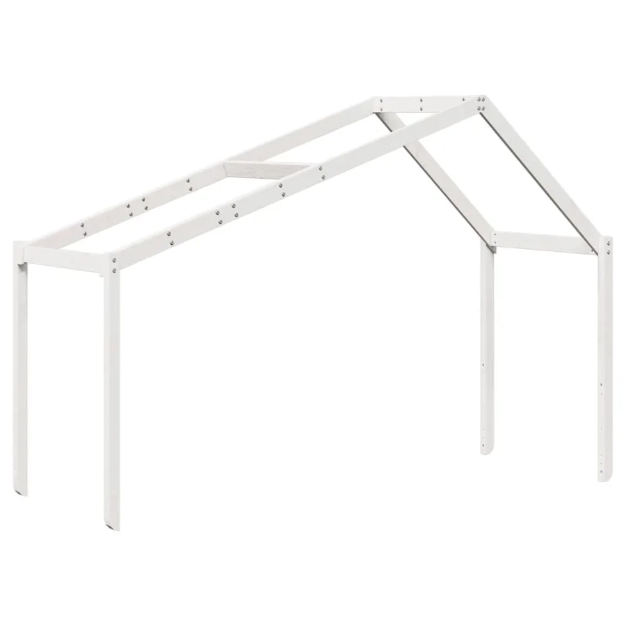 Lit superposé sans matelas blanc 90x200 cm bois de pin massif - 6