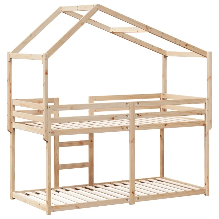 Lit superposé sans matelas 75x190 cm bois de pin massif - 8