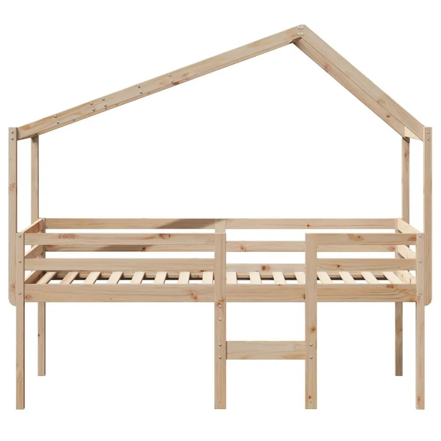Lit haut sans matelas 75x190 cm bois de pin massif - 4