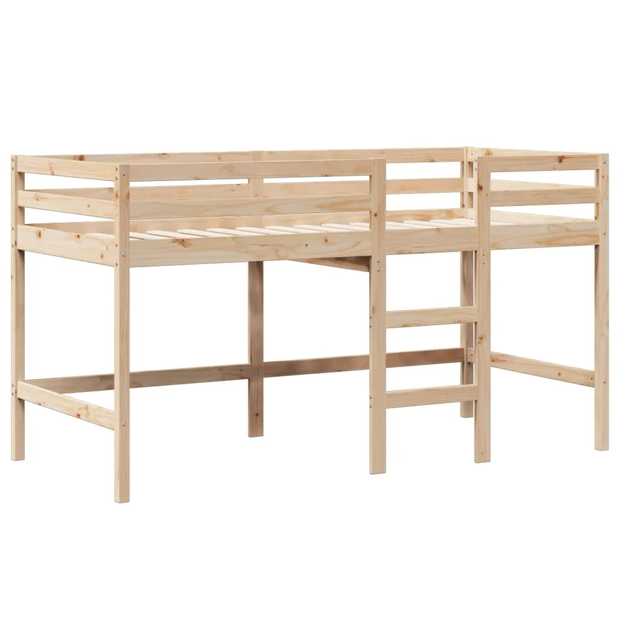 Lit haut sans matelas 75x190 cm bois de pin massif - 5