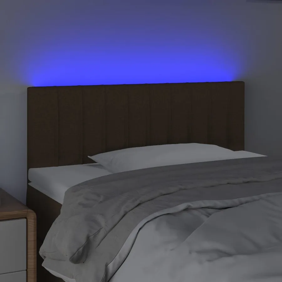 Tête de lit à LED Marron Foncé 90x5x78/88 cm Tissu - 3