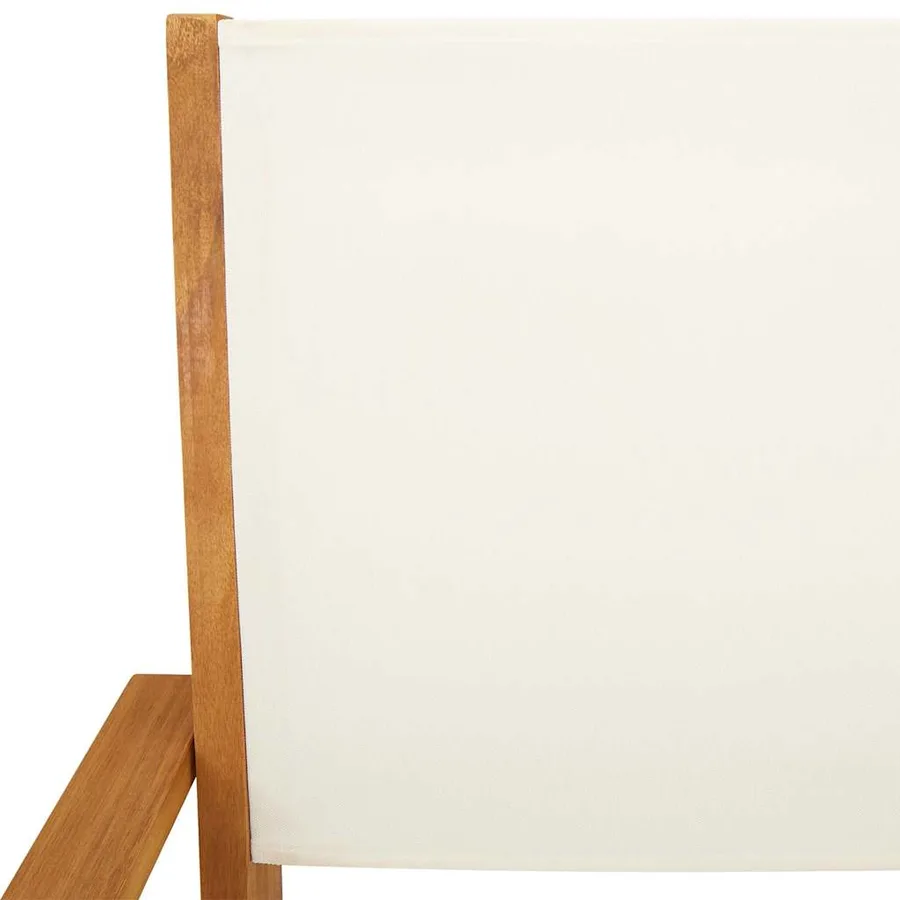 Chaises de jardin lot de 2 blanc crème bois acacia massif tissu - 9