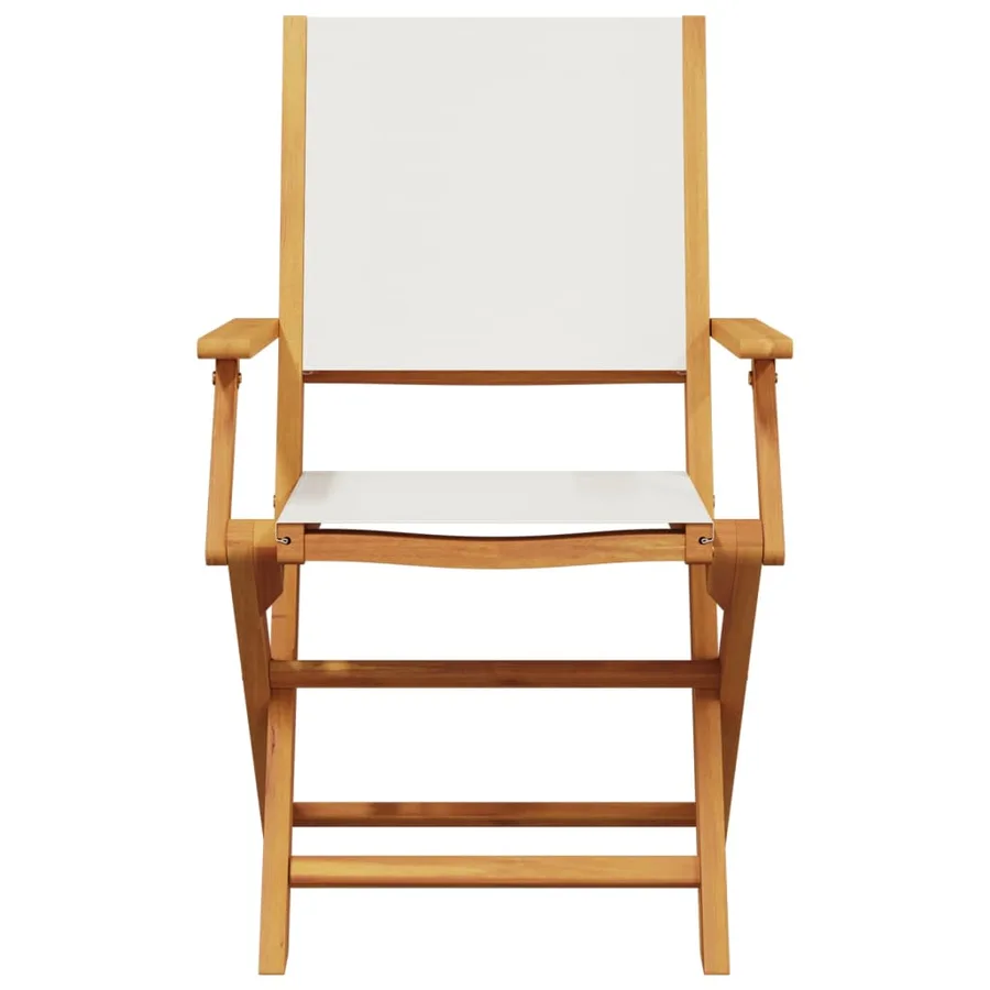 Chaises de jardin pliantes lot de 4 tissu et bois massif - 4