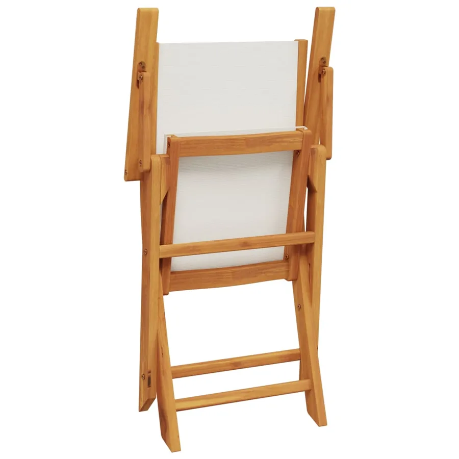Chaises de jardin pliantes lot de 4 tissu et bois massif - 7