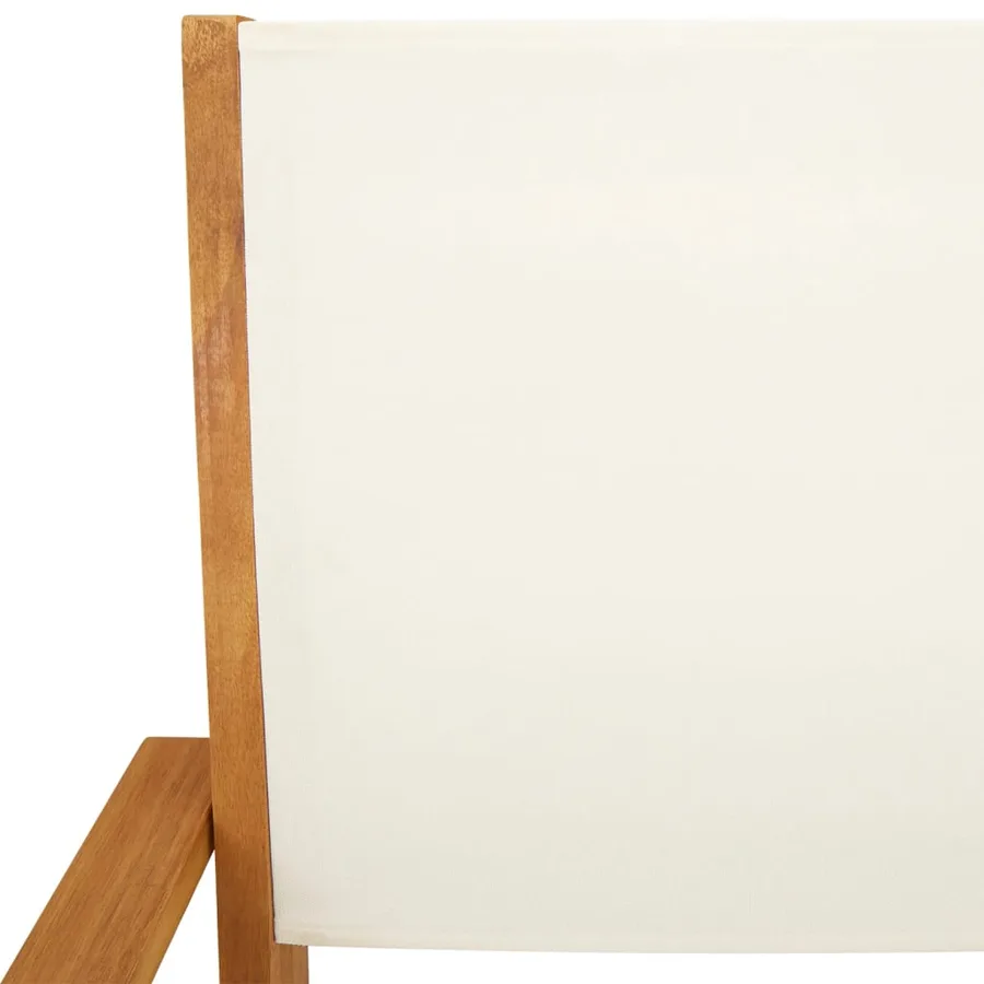 Chaises de jardin pliantes lot de 4 tissu et bois massif - 9