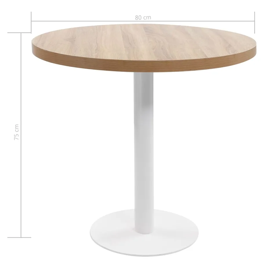 Table de bistro marron clair 80 cm MDF - 5