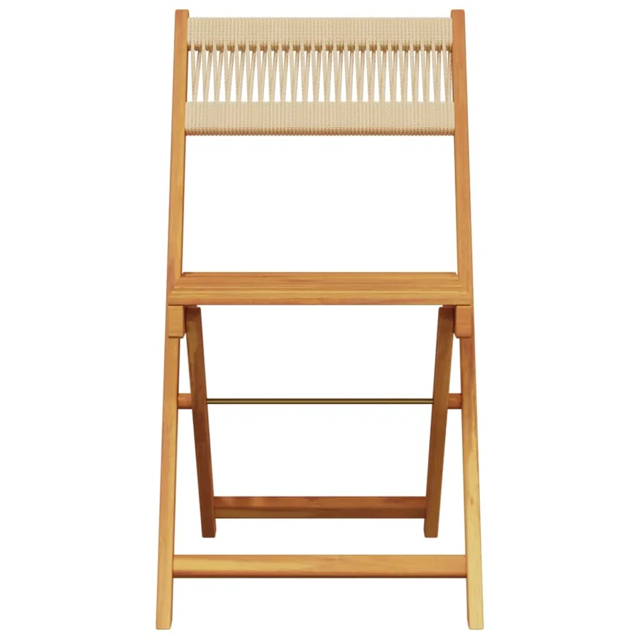 Chaises de jardin pliantes lot de 4 beige bois d'acacia massif - 4