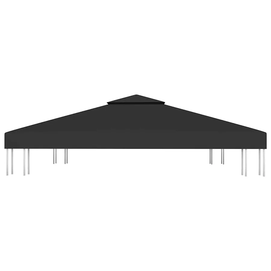 2-tier gazebo roof canopy 310 g/m² 3x3 m Black - 3