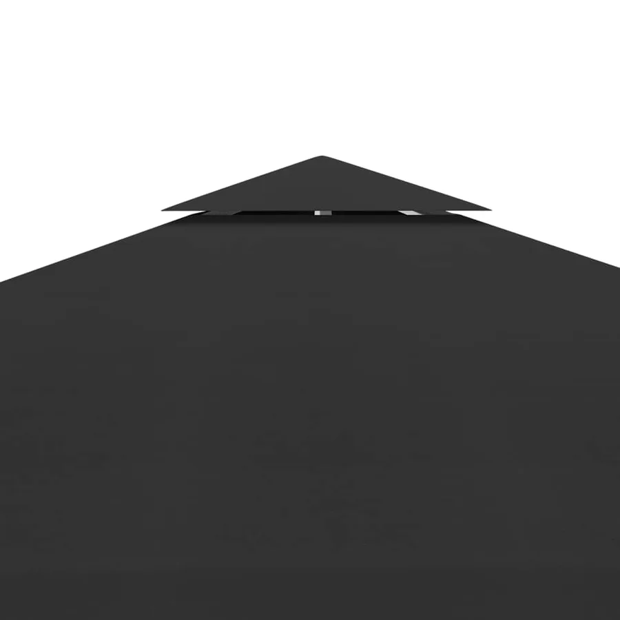 Toile de toit de belvédère 2 niveaux 310 g/m² 3x3 m Noir - 4