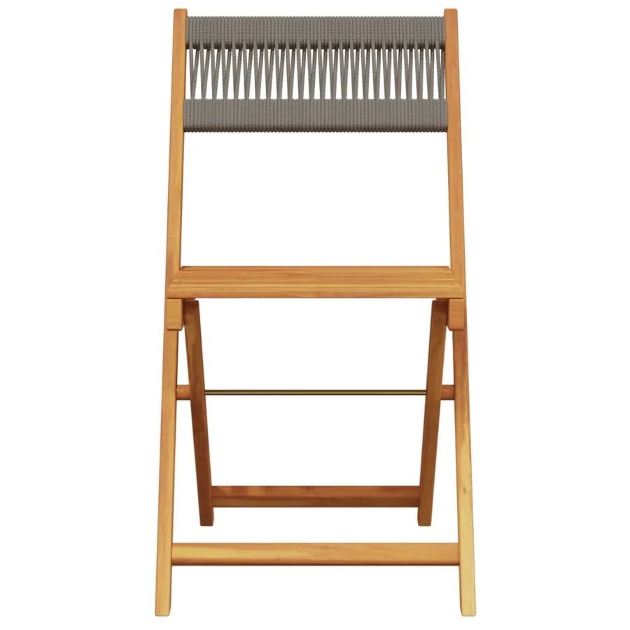 Chaises de jardin pliables lot de 6 gris bois d'acacia massif - 4