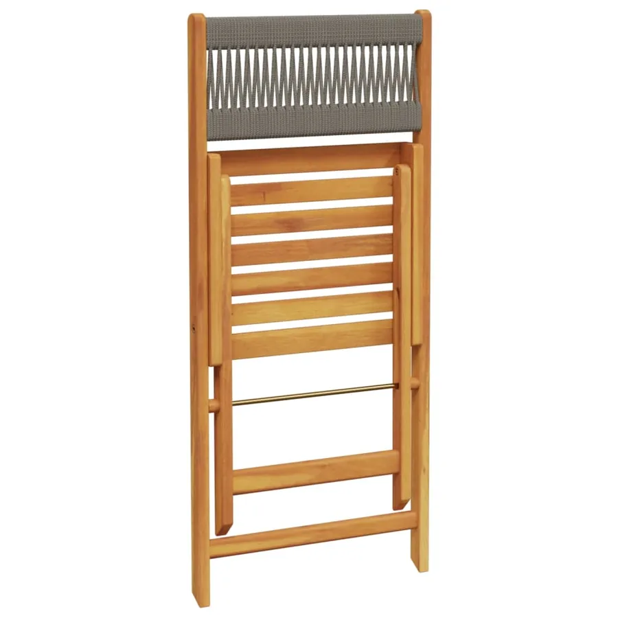 Chaises de jardin pliables lot de 6 gris bois d'acacia massif - 7
