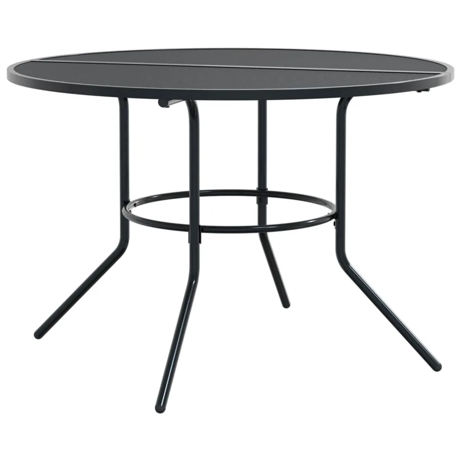 Table de patio ronde anthracite acier enduit de poudre - 2