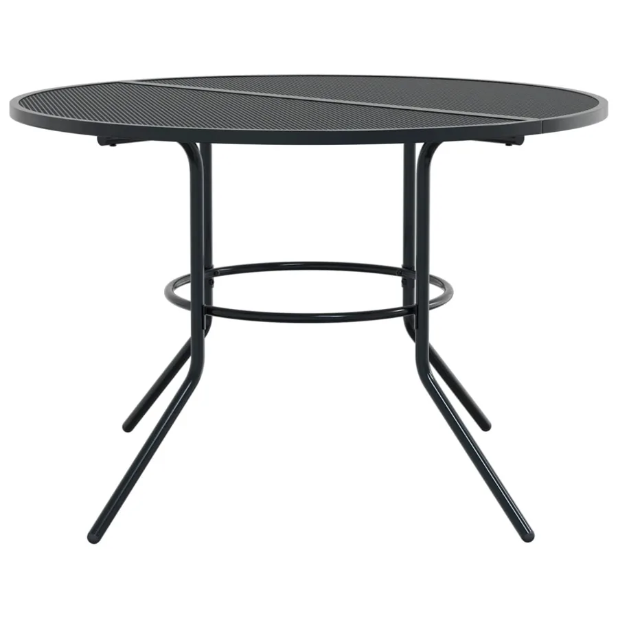 Table de patio ronde anthracite acier enduit de poudre - 4