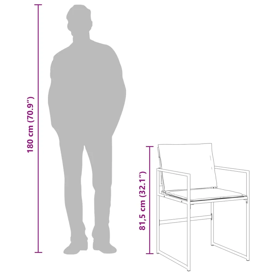 Chaises de jardin avec coussins lot de 4 blanc acier/textilène - 12