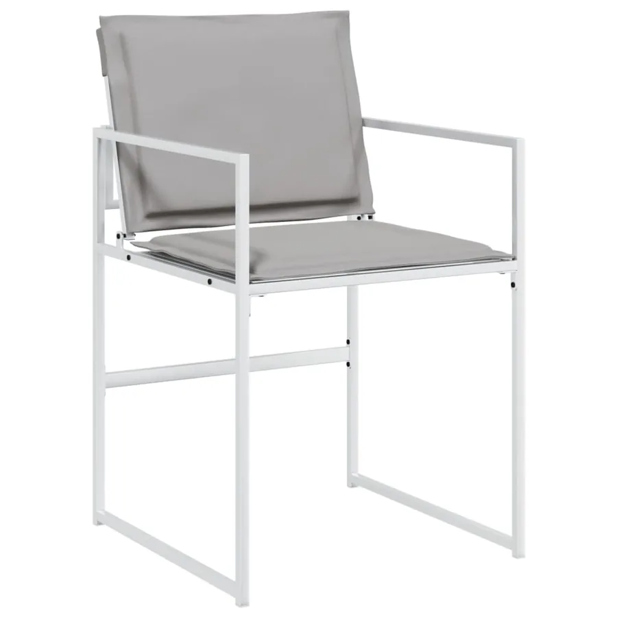 Chaises de jardin avec coussins lot de 4 blanc acier/textilène - 5