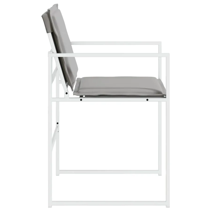 Chaises de jardin avec coussins lot de 4 blanc acier/textilène - 6