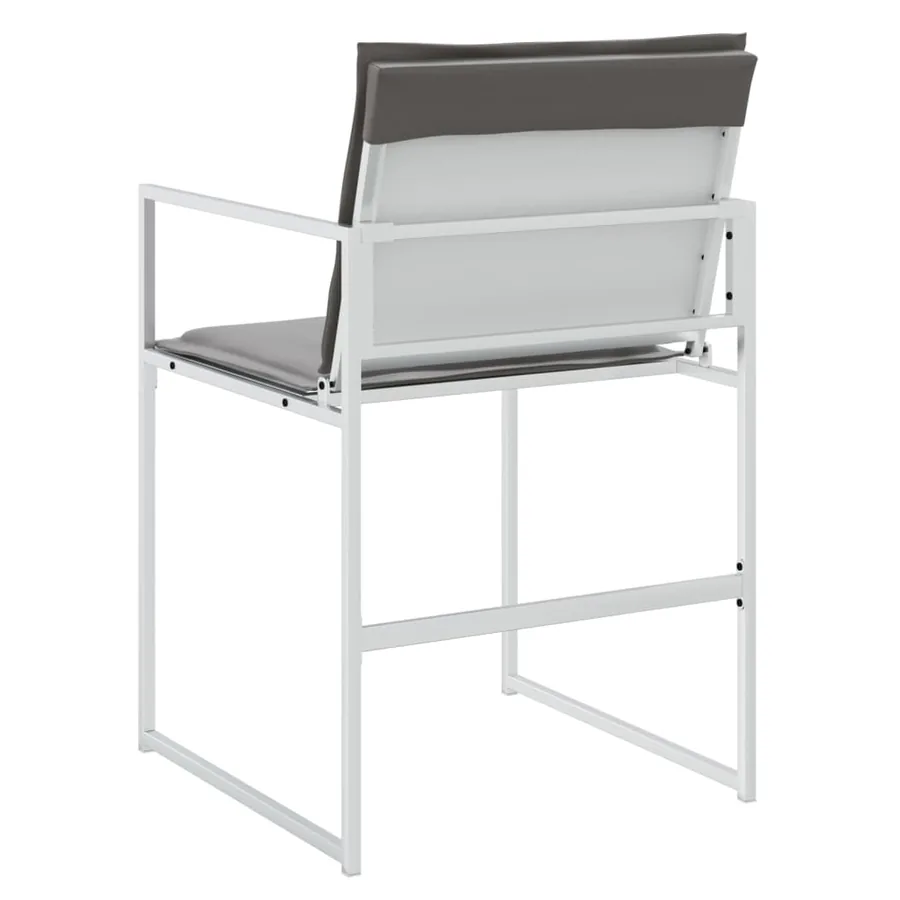 Chaises de jardin avec coussins lot de 4 blanc acier/textilène - 7