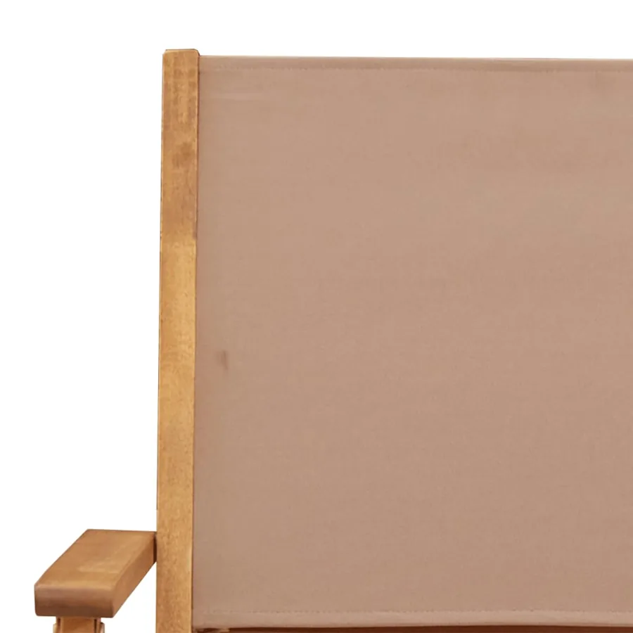 Chaises de jardin pliantes lot de 6 taupe tissu et bois massif - 9