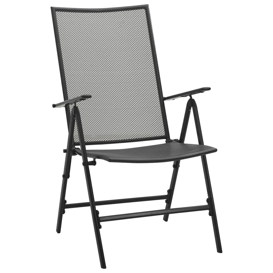Ensemble de chaises de jardin inclinables 7 pcs anthracite - 4