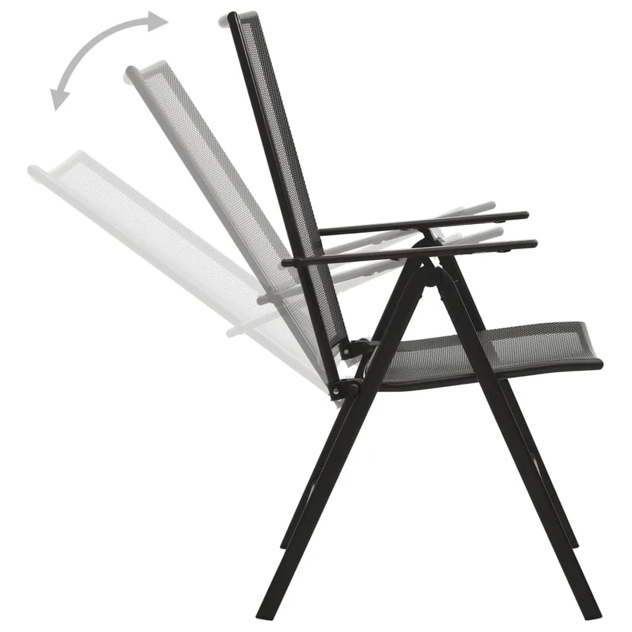 Ensemble de chaises de jardin inclinables 7 pcs anthracite - 8