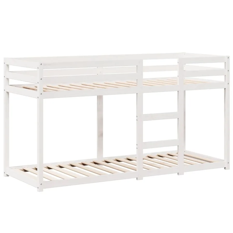 Lit superposé sans matelas blanc 90x200 cm bois de pin massif - 7