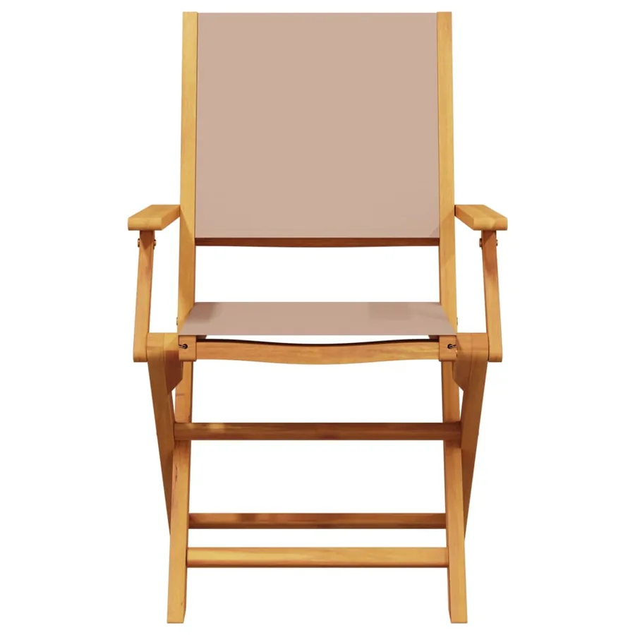 Ensemble à manger de jardin 5 pcs taupe tissu et bois massif - 4