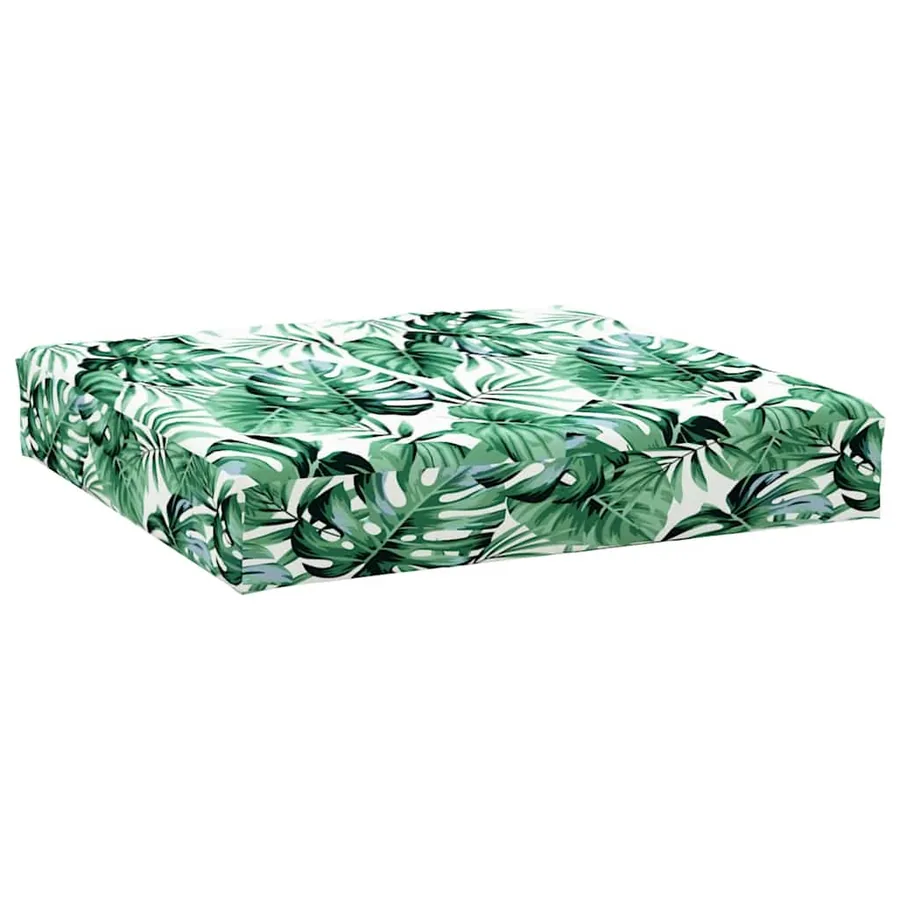 Coussin de palette à motif de feuilles 60x60x9,5 cm tissu - 2