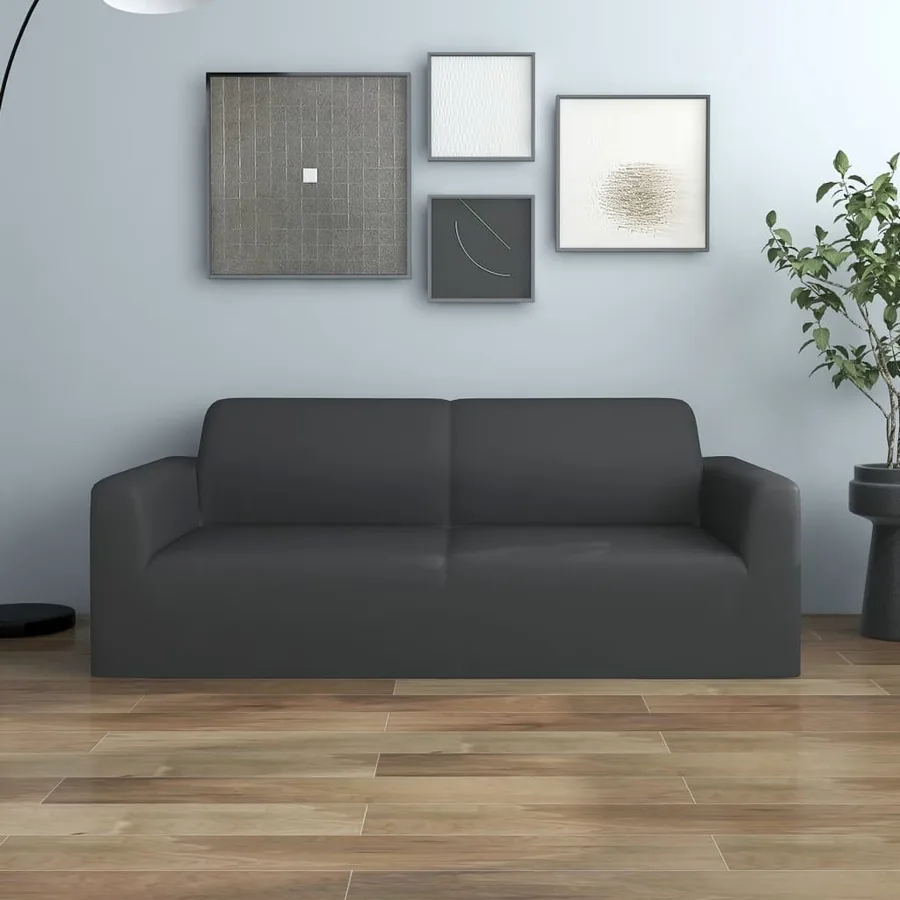 Housse extensible canapé 2places Anthracite Jersey de polyester