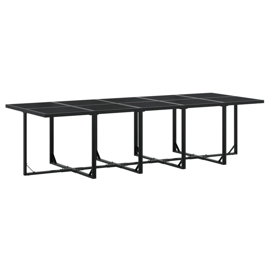 Ensemble à manger de jardin 15 pcs coussins noir résine tressée - 5