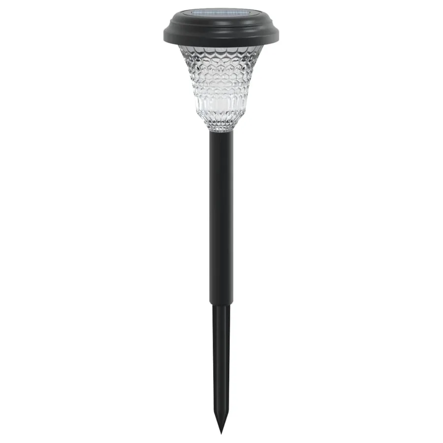 Lampes solaires d'allées et piquets de sol 12 pcs blanc - 5