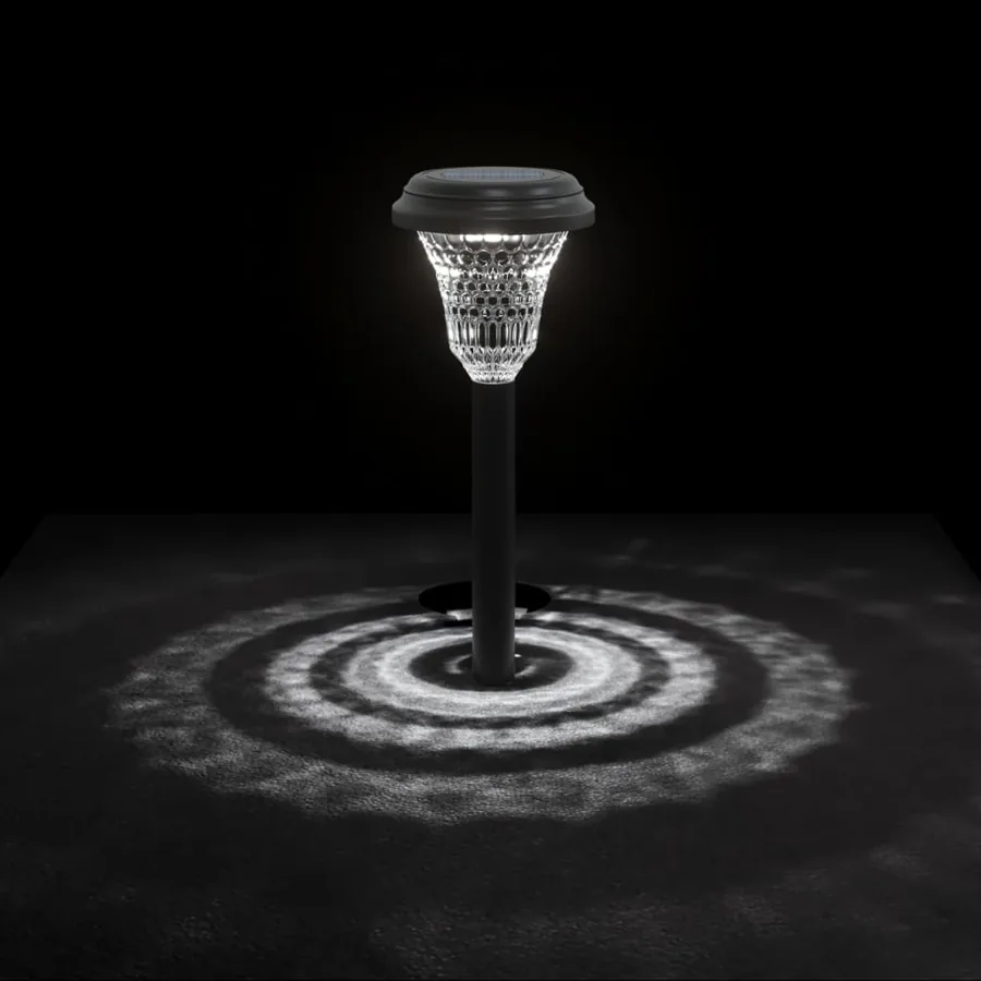 Lampes solaires d'allées et piquets de sol 12 pcs blanc - 6