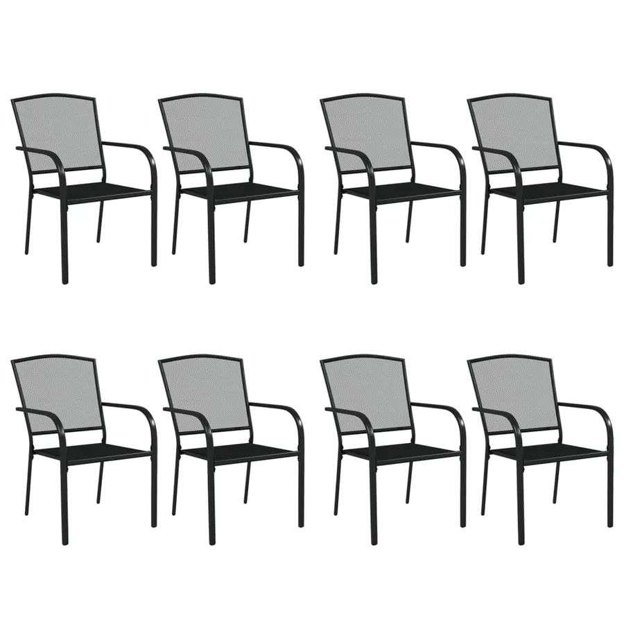 Ensemble à manger de jardin 9 pcs anthracite acier - 4